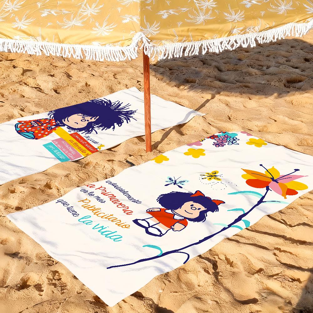 Serviette Mafalda Mignonne Dessin Animé Douce Cadeau Piscine Pour Voyage Salle de Sport Douche Camping Séchage Rapide Sportive Grandes Serviettes de Plage