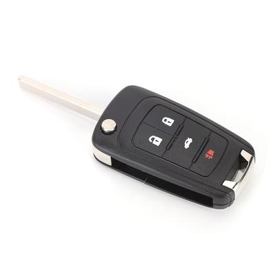 Car 4 Button Flip Remote Key Fob Case Shell Cover Black Replacement for Camaro 2010 2013