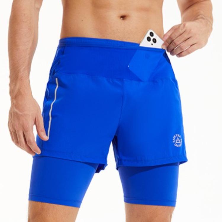 Unisex High-Waist Athletic Shorts with Pocket – Ideal for Morning Runs, Training, and Marathons