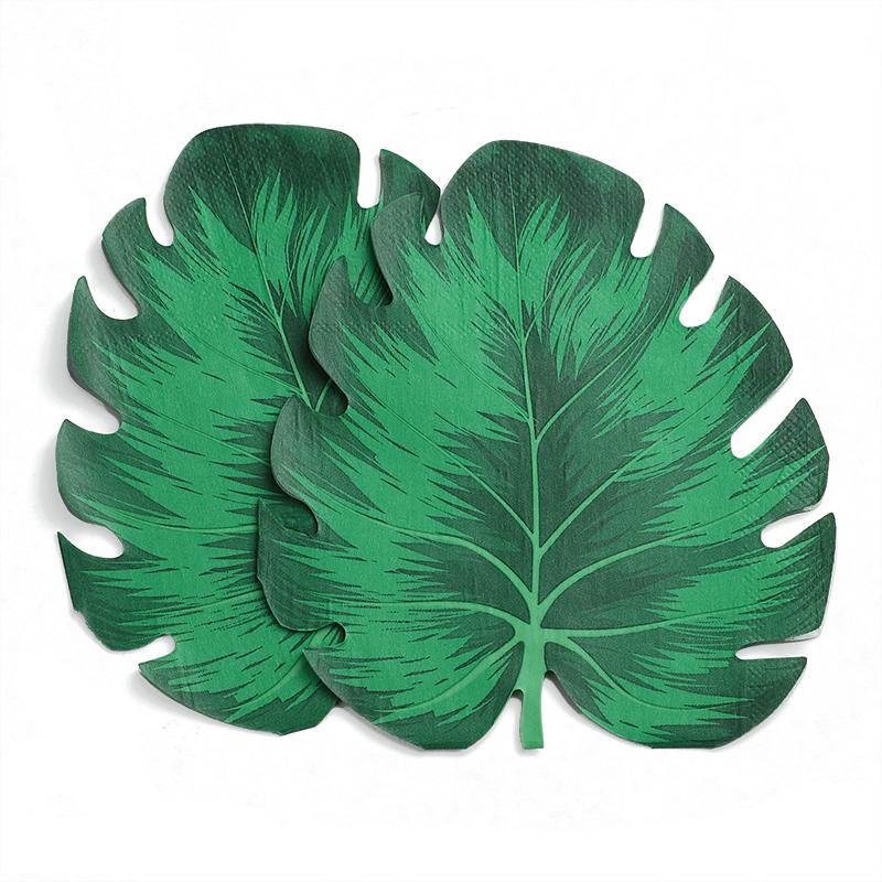 

20/60Pcs Palm Leaves Disposable Paper Napkin Hawaiian Napkin Tropical Summer Beach Pool Party Table Decorations 20PCS