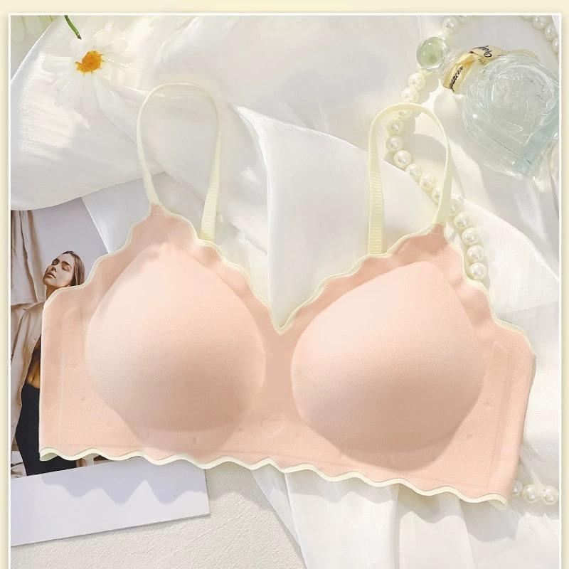 Women Seamless Invisible Thin Wireless Comfortable Push Up Sleep Bra With Thin Straps
