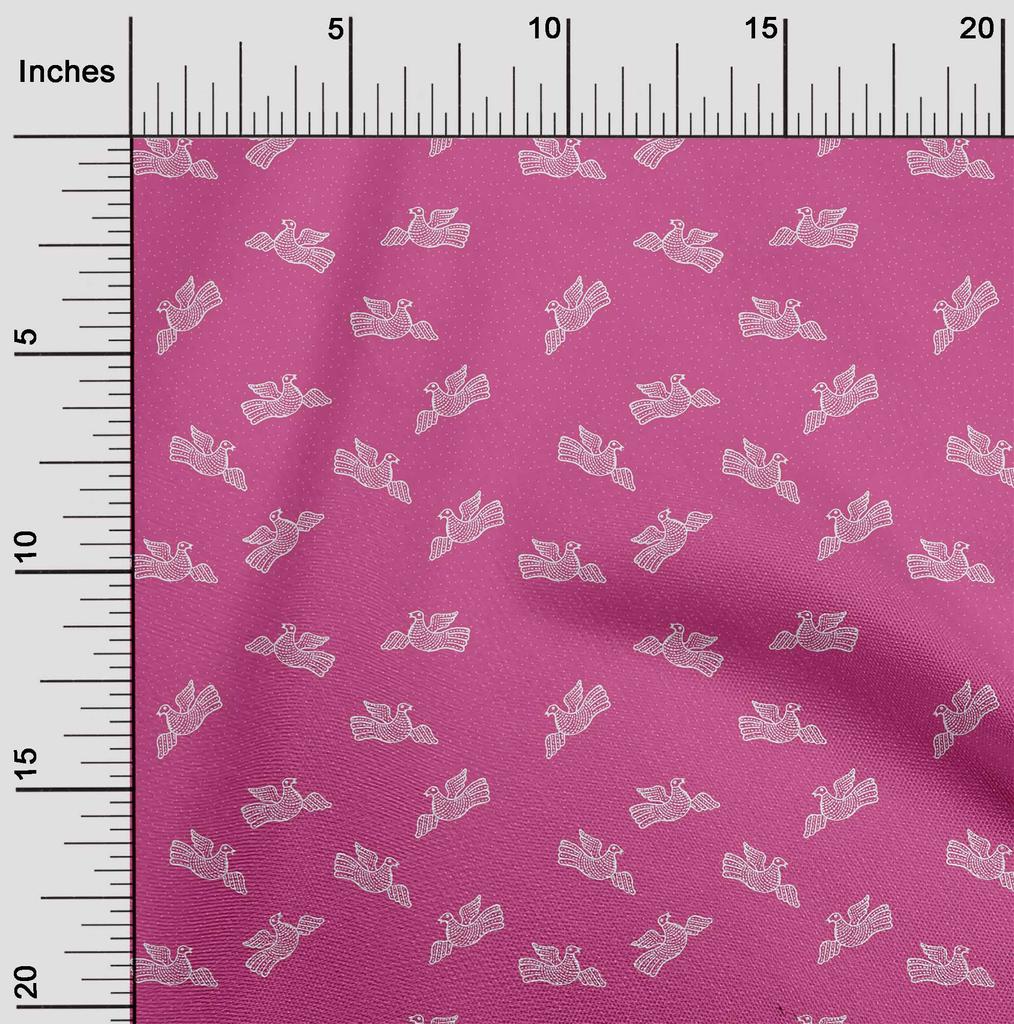 oneOone Tissu Coton Flex Marron Pois & Oiseau Bloc Tissu à Coudre au Mètre Imprimé Fournitures de Couture pour Vêtements DIY 40 Pouces