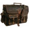 Herren 18" Retro Büffelleder Laptop Messenger Bag Büro Aktentasche