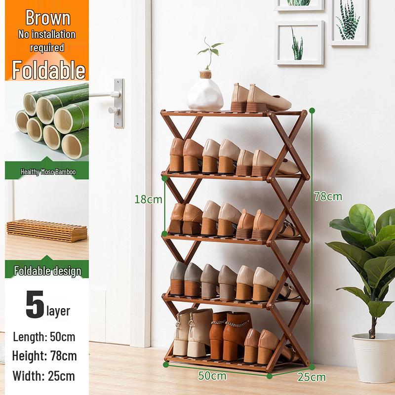Compact Wooden Shoe Storage Rack: Multi-Layer, Dustproof Shoe Cabinet for Dorm or Entryway