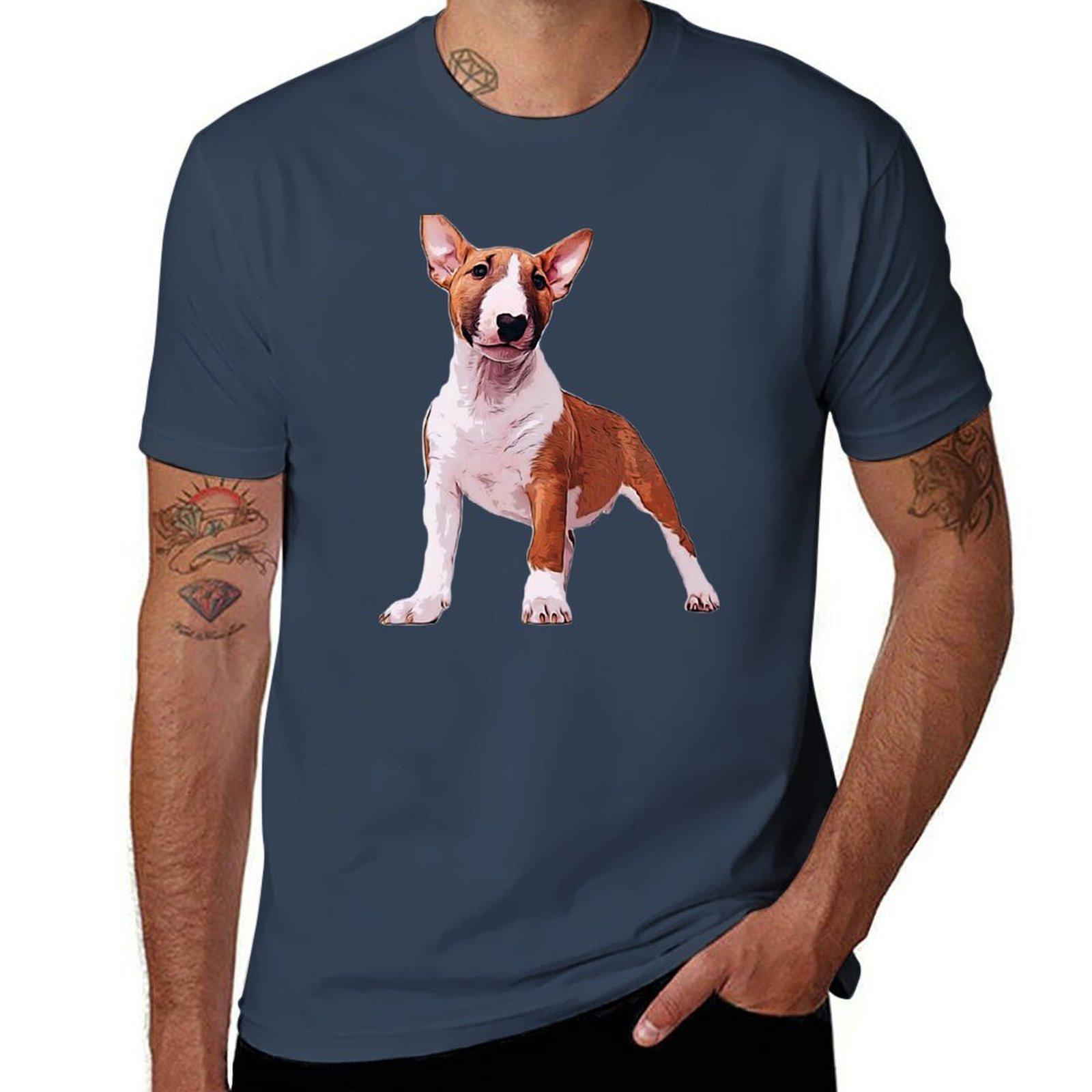 Puppy Dog Terrier Mini Bull TShirt Trendy Pattern TShirt for Men S