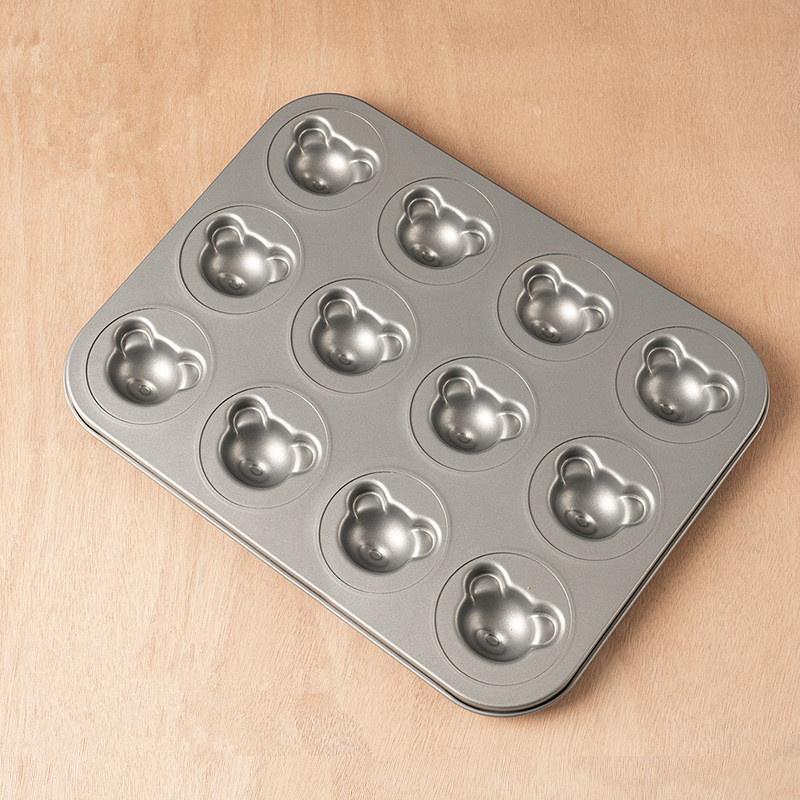 4/6/9/12 Even Bear Mold Baking Mold Pan Non-Stick Diy Cute Candy Cake Mold Tool Decoration Biscuit Candy Mold Baking Accessories