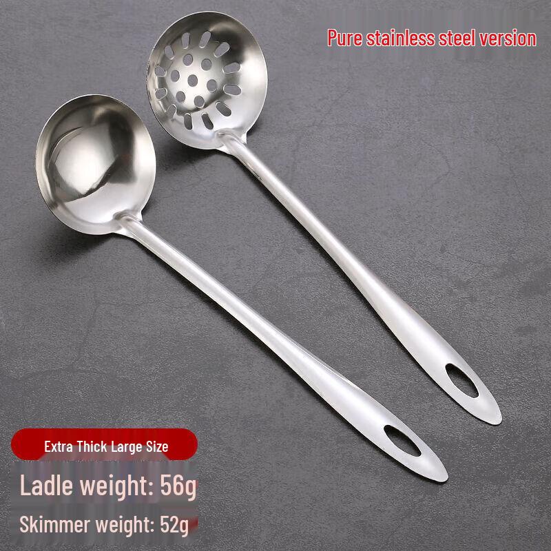 Stainless Steel Soup Ladle & Slotted Spoon Set