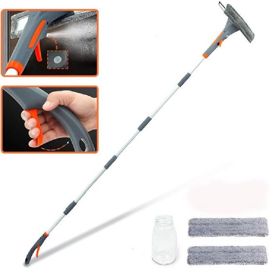 Extendable Window Squeegee with Spray, 3 in 1 Window Squeegee Cleaner, 76   Window Cleaning Equipment Kit for Indoor/Outdoor High Window(2 PAD)[2022