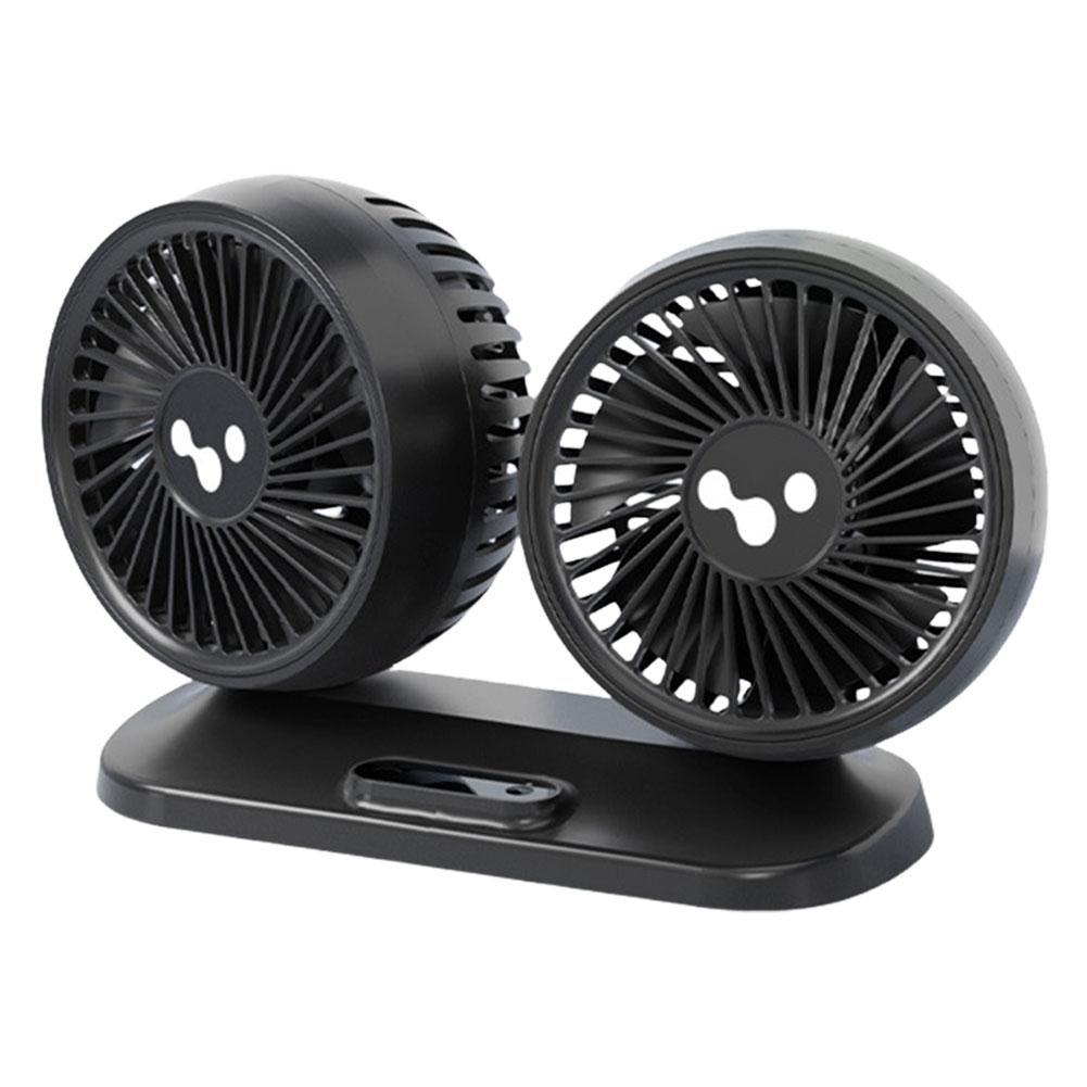 Dual Head USB Car Air Fan Strong Wind Vehicle Air Circulator 12V 24V 3 Speeds Adjustable For Auto Cooler Air Fan Car Accessories