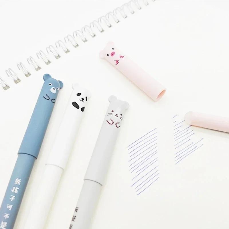 Nová zvířata Panda Smazatelné gelové pero 0,5 mm Modré Černé Smazatelné náplně do pera Tyčinky Omyvatelná rukojeť Školní potřeby Kancelářské potřeby