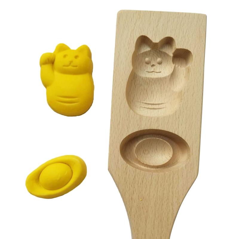 Moon Cake Molds Lucky for Cat Gold Ingot Shaped Mooncake Moulds Mooncake Gadgets for Chinese Traditional Mid-autumn Fest
