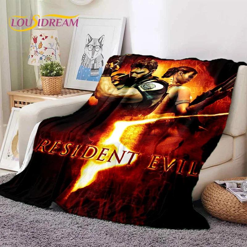 3D Lastest Horro Games R-Resident Evil Soft Flannel Blankets,Throw Blanket Comfortable for Picnic Beds Sofa Home Bedroom Kids