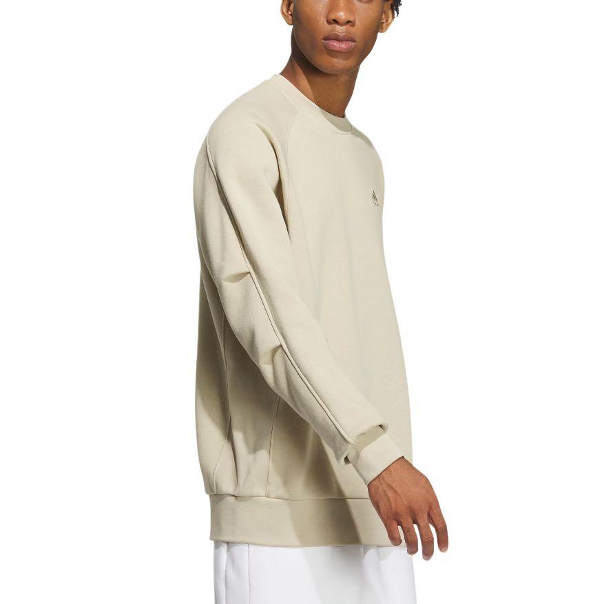 Adidas All Szn Oversized Sweatshirt Solid Color Letter Logo Embroidery Detail Sports Crew Neck Pullover Men Sweatshirt Prairie-Brown IY4282