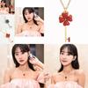 Elegant 2021 Fashionable Rotating Four Leaf Clover Necklace With Gemstone Accents