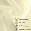 W132CM Sheer Curtains Curtain Sheers Light Filtering Rod Pocket Transparent Voile Curtains for Bedroom Living Room