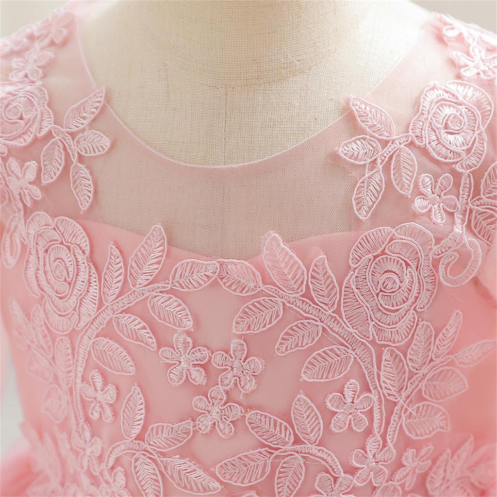 Weißes bauschiges Tüll-Prinzessinnenkleid für Mädchen - Einjähriges Abend- und Bühnenoutfit