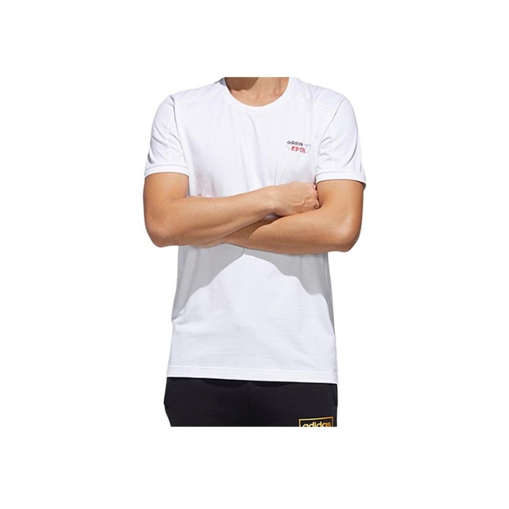 Adidas Neo Printed Short Sleeve Crew Neck T-Shirt Men Tops White GK1483