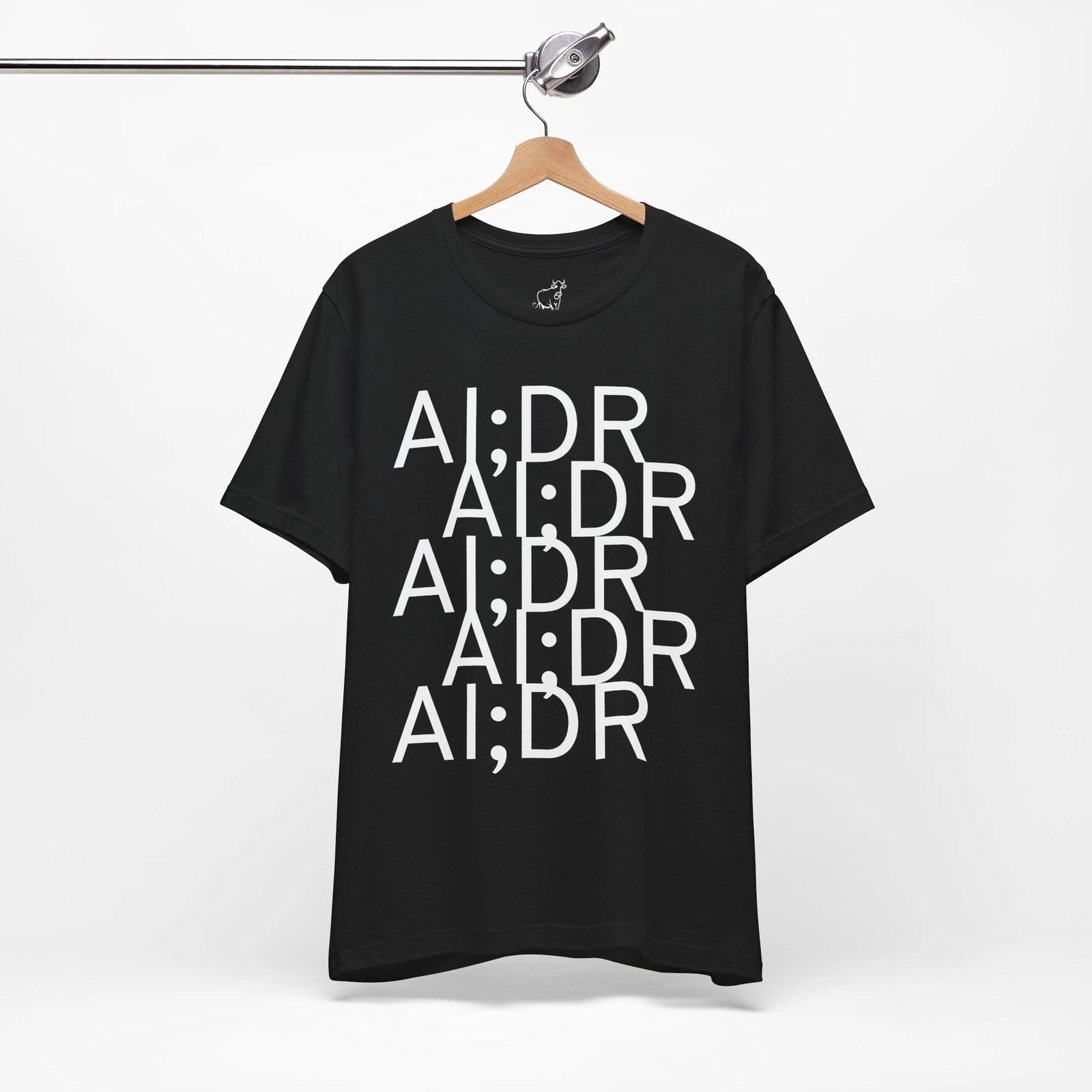 AI;DR T-Shirt | Anti-AI Didnt Read Text, AI Slop vs Human Value, TL;DR Mock Tee XL