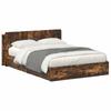 Bed Frame with Storage Space Smoked Oak 135 X 190 Cm
