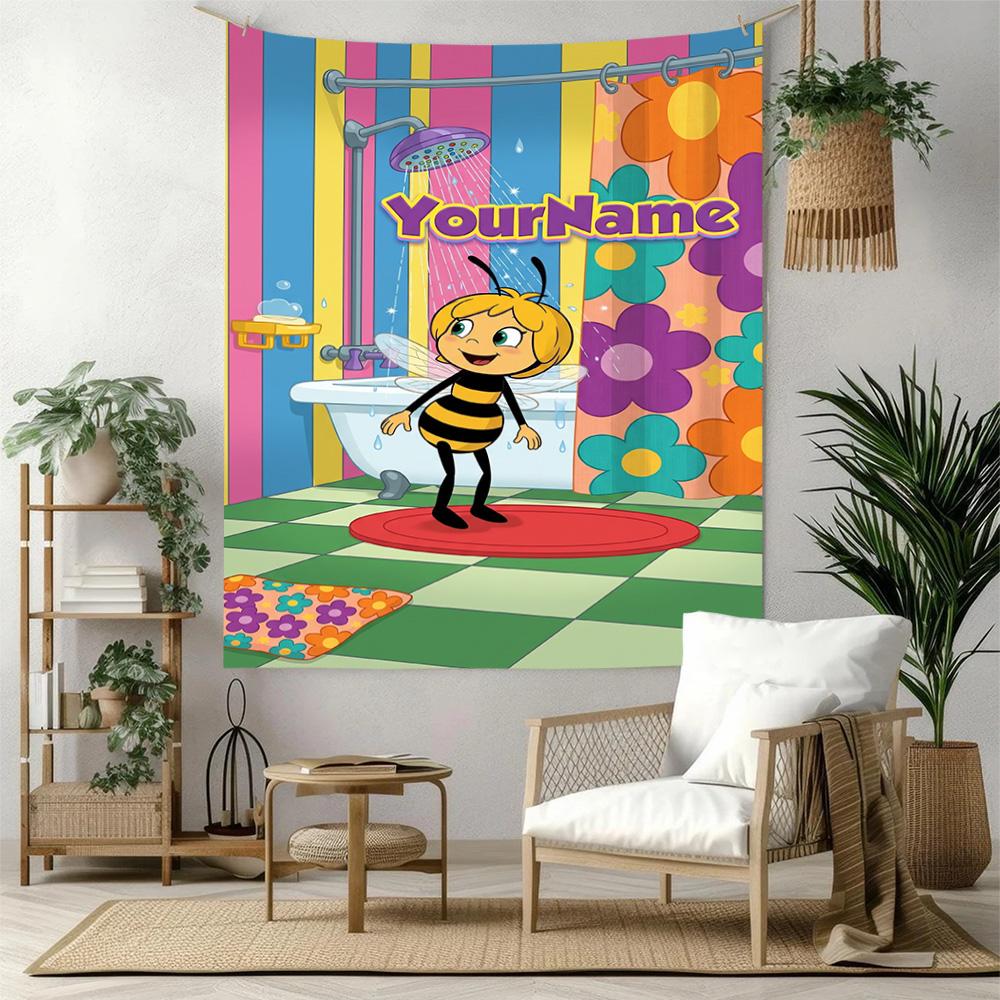 Biene Maja Custom Your Name Wall Decor Tapestry Art For Pet Memorial Birthdaywedding Party Backdrop Family Gift