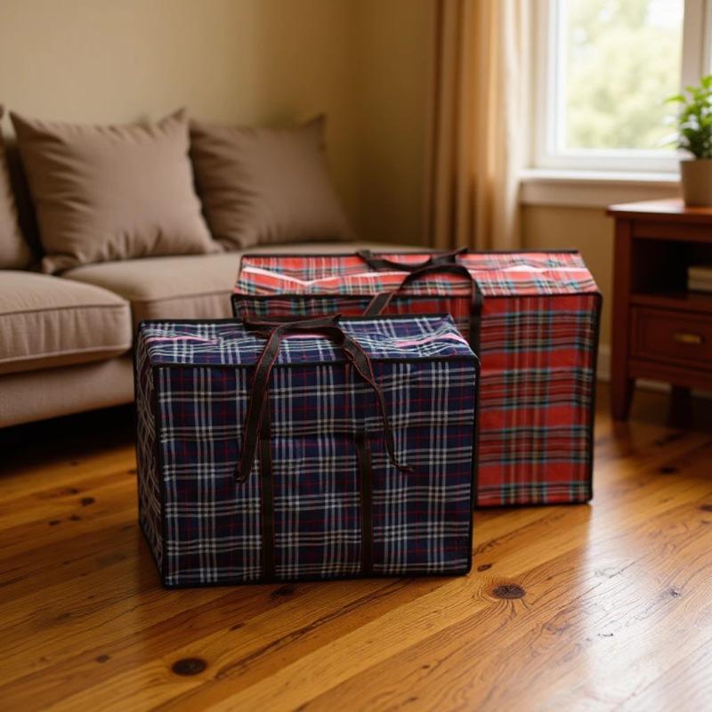 

Large Oxford Cloth Storage Bags - Durable, Thickened, Spacious Moving Solution 75x47x25 cm лес зеленый