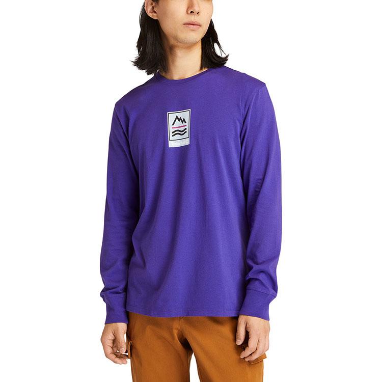 Timberland Outdoor Casual Letter Print Crew Neck Long Sleeve T-Shirt Men Tops Dark-Blue A22HA-A03