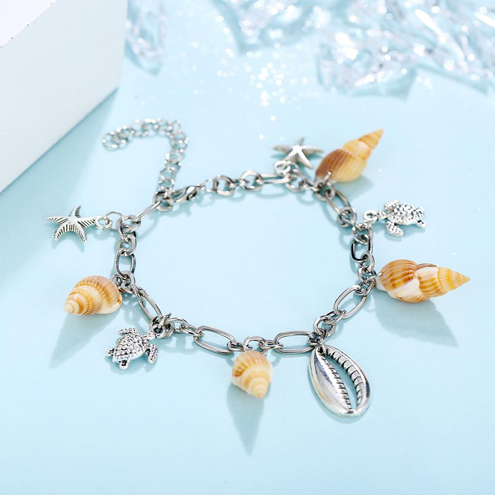 1PC Women Metal Turtle Shell Pendant Anklet Vintage Style Beach Wear Ankle Chain