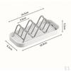 Space Saving Drain Tray Soap Rack, W Shaped Taco Holder for Sink Countertop Bathtub