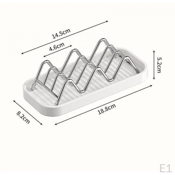 Space Saving Drain Tray Soap Rack, W Shaped Taco Holder for Sink Countertop Bathtub