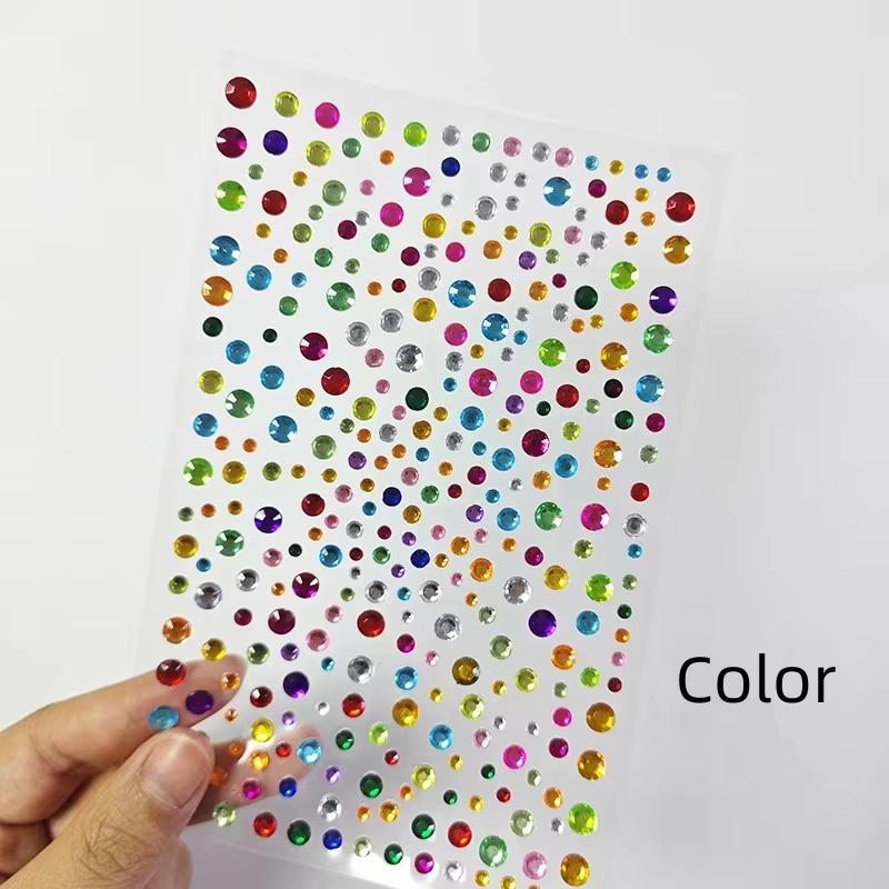 Hot Sale Round Multi-color Rhinestone Stickers Eye Face Temporary Diamond Stickers for Party Stage Makeup Decoration
