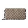 Gucci Dionysus GG Supreme Chain Wallet Beige Canvas Brown Leather Silver Hardware Daily Use 731782-96IWN-8747