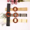 And Weave Waist Rope Wooden Round Buckle Women Belt Clothing Gift Accessories