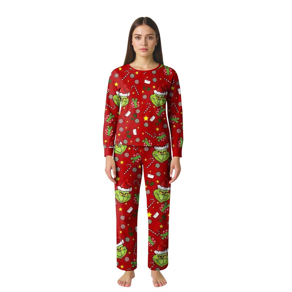 Christmas Prints Family Matching Long Sleeve Tops+Pants Set Family Matching Sets