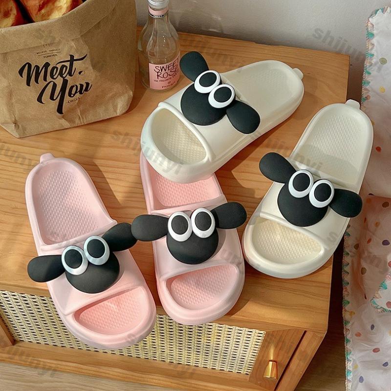 Fashion Women Cute Sheep Sandals Summer New Design Thick Sole Flip Flops Beach Slides Home Casual Shoes Flat Female Eva House Slippers