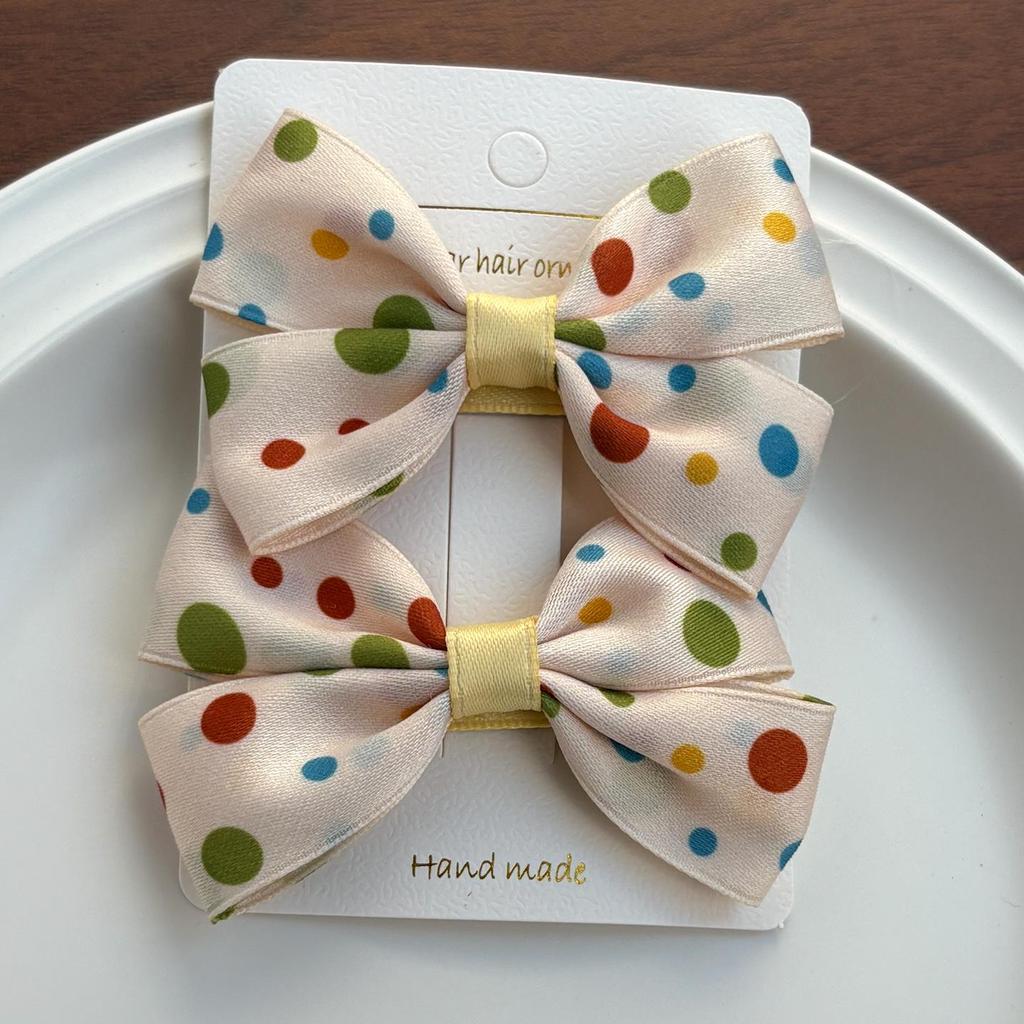 Polka Dot & Plaid Hair Clips and Bows for Girls' Ponytails - Cute Hair Accessories for Children and Babies