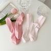 Female Spring and Autumn Pure Cotton Gentle Pure Color Loose Mouth Boneless Moon Son In The Tube Pile Socks