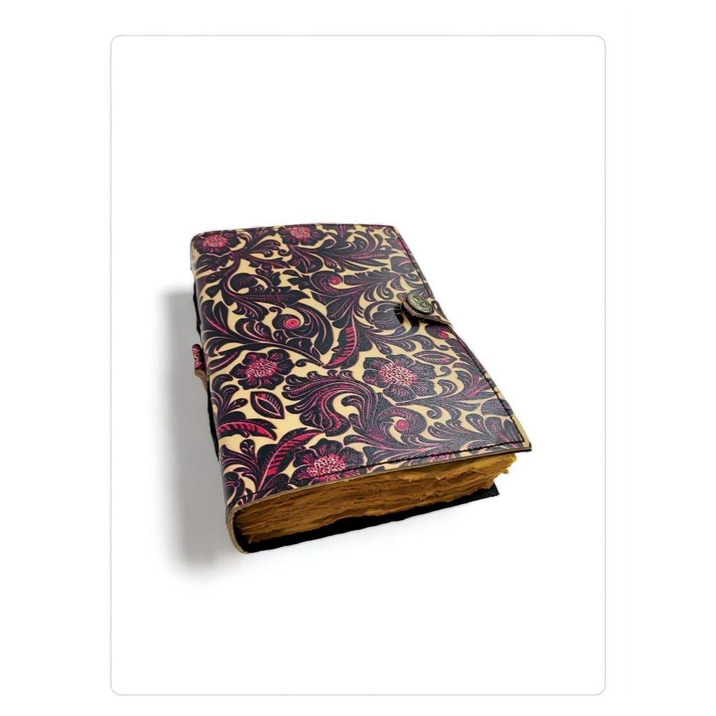 Leather Journal Notebook - Sketchbook Diary Book of Shadow Spell Book Handstitched Writing Journal with Colorful Paper Gift for Women