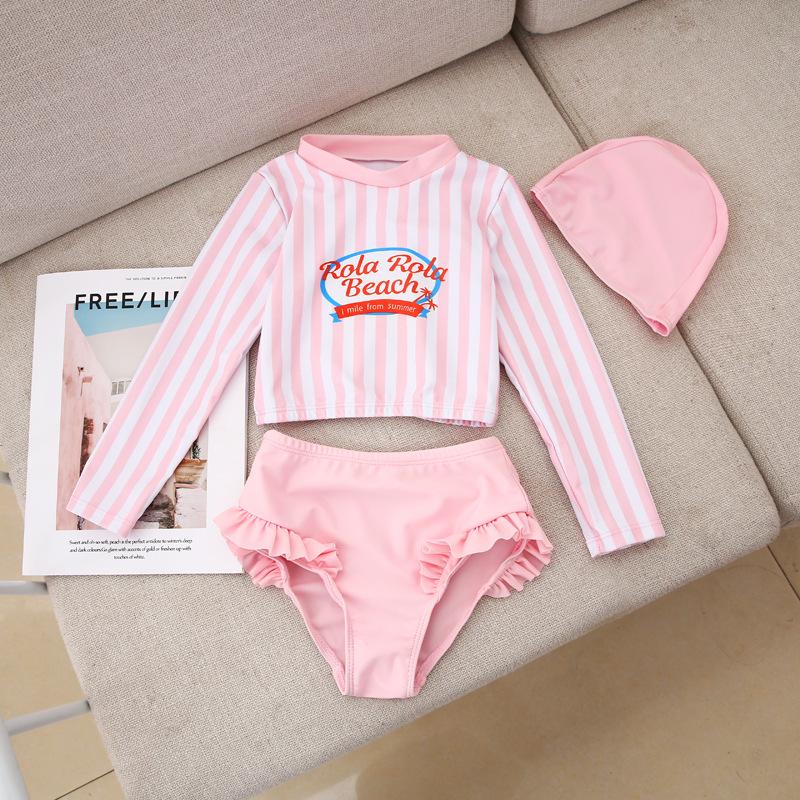 

Korean Style Girls Swimsuit for Children - Two-Piece 90