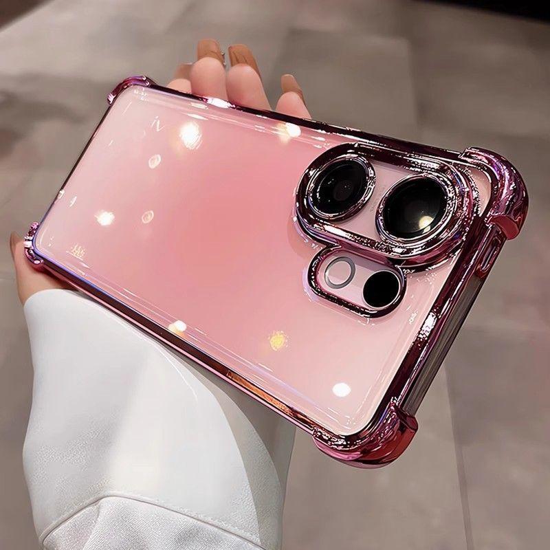 For VIVO V60 Case Fashion Transparent Electroplating 360° Rotating Stand TPUS Skin-friendly Anti-drop Cover For VIVO S30 Funda