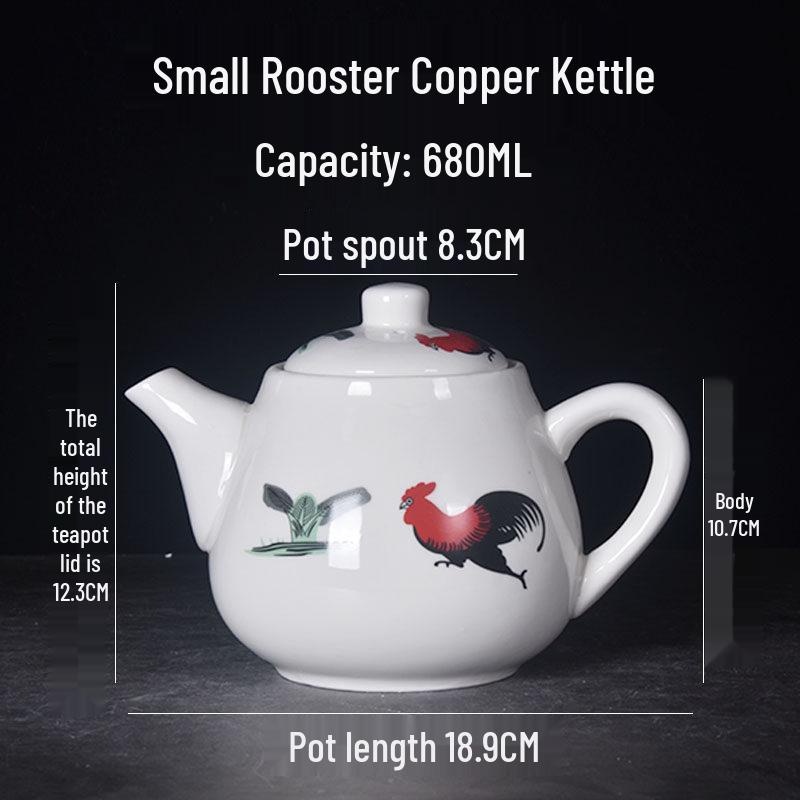 Large Ceramic White Teapot - Creative Persimmon Design for Home & Restaurant