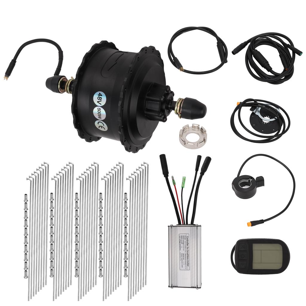 48V 500W Nabenmotor Kit Wasserdichter Stecker Elektrisches Fahrrad Umrüstkit mit Controller für Schneefahrrad
