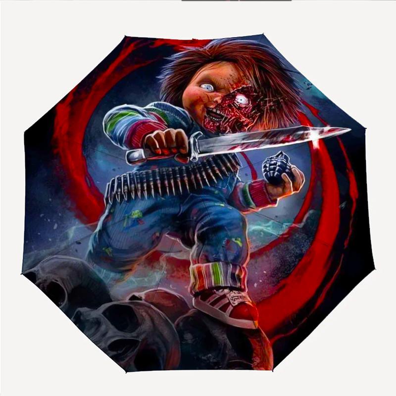 Chucky Fashionable Automatic Opening/Closing Folding Umbrella. Portable and Foldable, Ideal for Gift, Travel, and Daily Use.