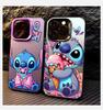 2025 XIAOMI Cartoon Disney Cute Stitch Case For Apple iPhone 16 15 14 13 12 Pro Max 12 15 Plus 11Pro Matte Lens Protect Plating Phone Cover