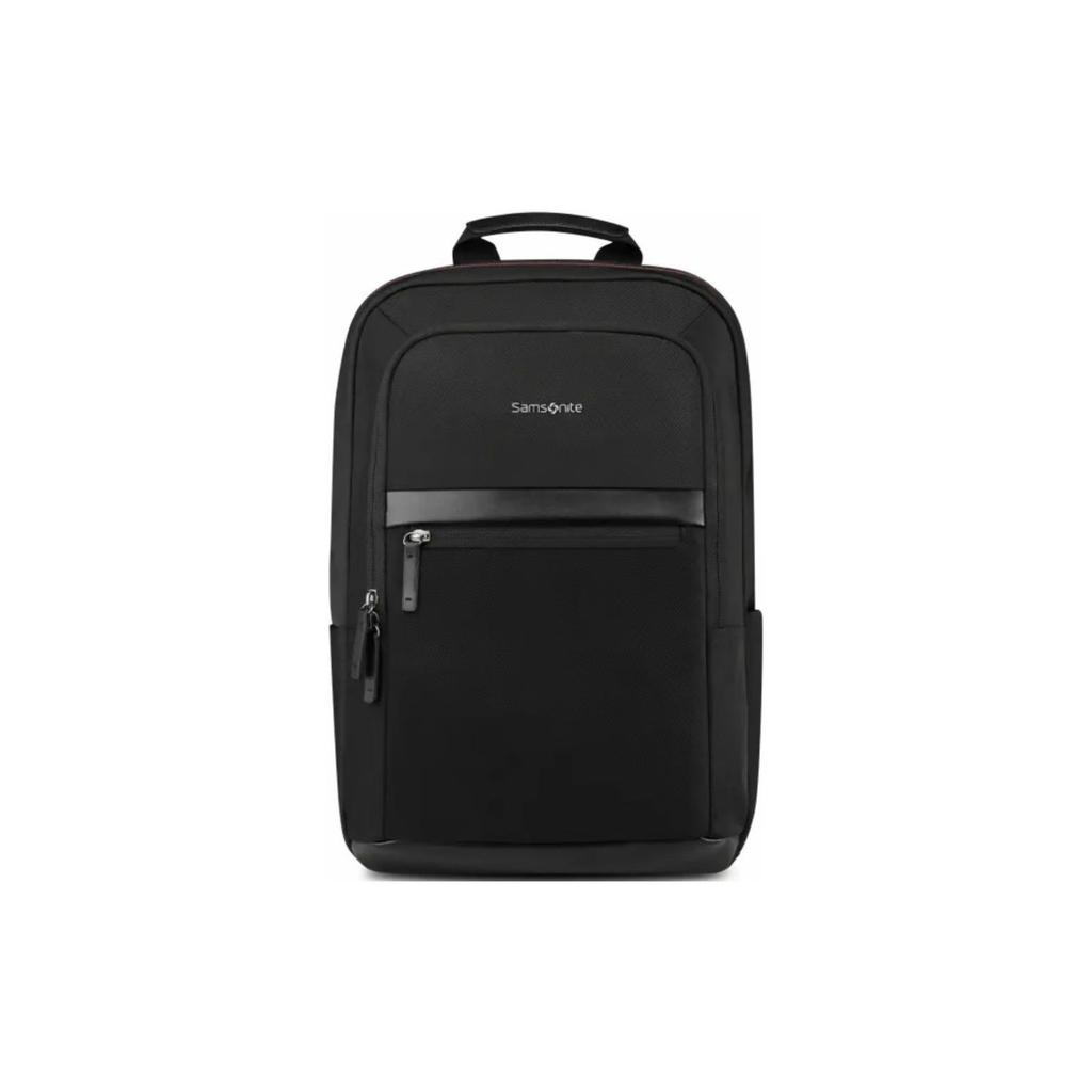 Samsonite Solid Color Logo Lightweight Simple Large Capacity Fabric Backpack Men Backpack Black 664-09127