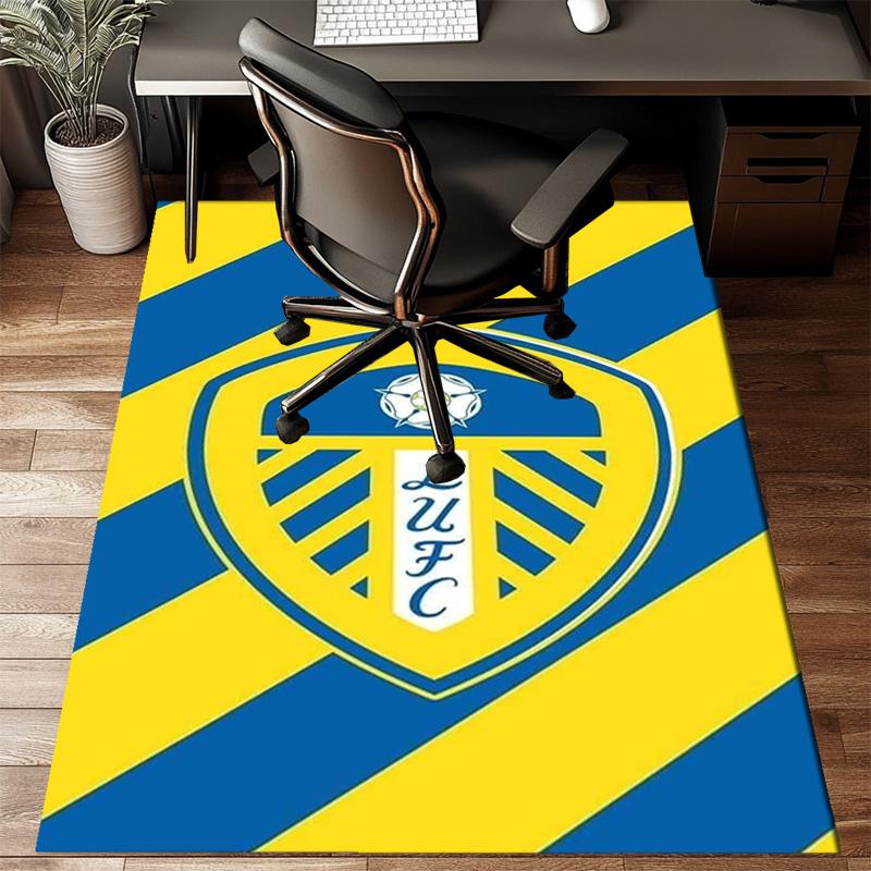 Leeds Crest Design Printed Office Carpet Chair Cushion Entryway Rug, Rugs for Living Room, Bedroom Christmas gifts