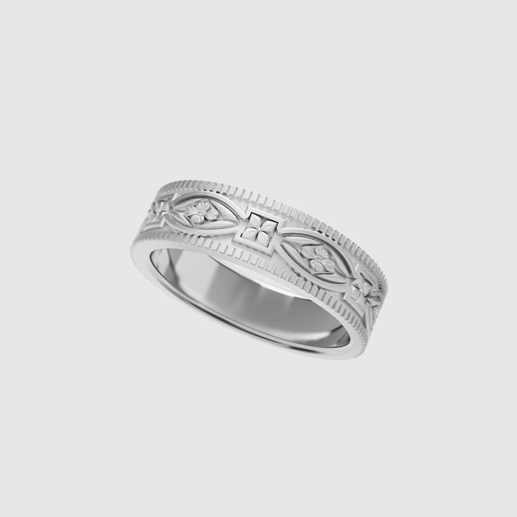 Musee.Art Vintage Flower Couple Rings (Men'S)