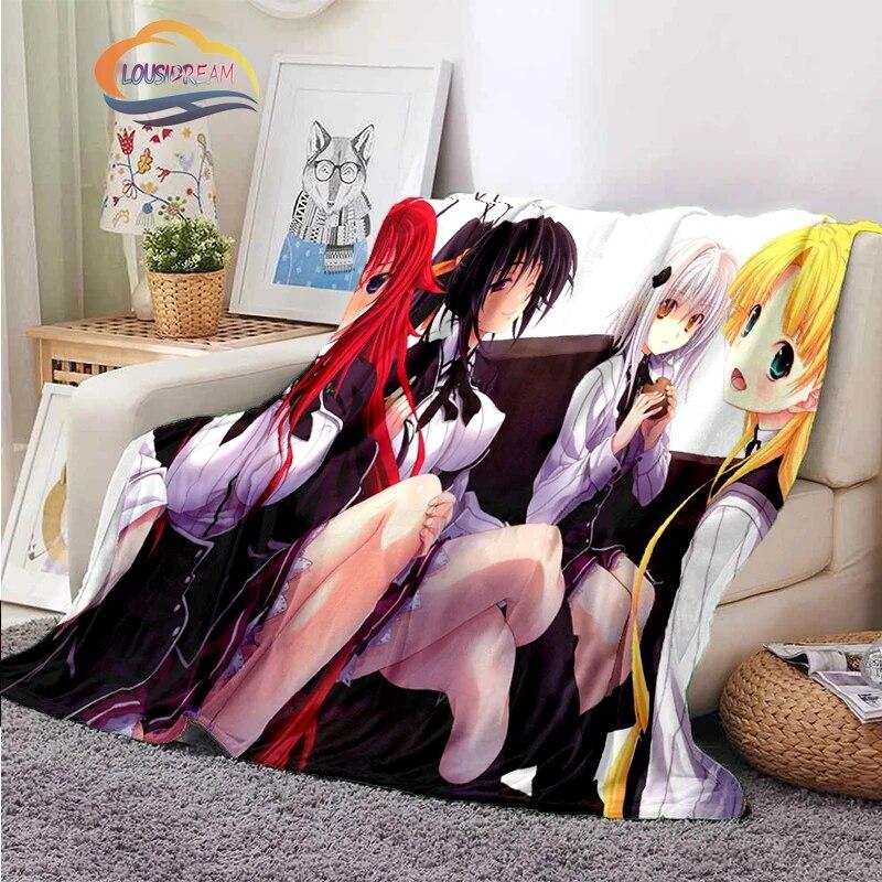 3D tištěná střední škola DxD plyšová deka Módní Flanel Fleece Sexy animace Dárek pro holčičku Sofa Nap Travel
