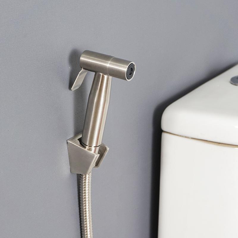 Stainless Steel Brushed Handheld Toilet Bidet Sprayer Kit Hand Bidet Shattaf for Bathroom Hand Shower Sprayer Head Self Cleaning
