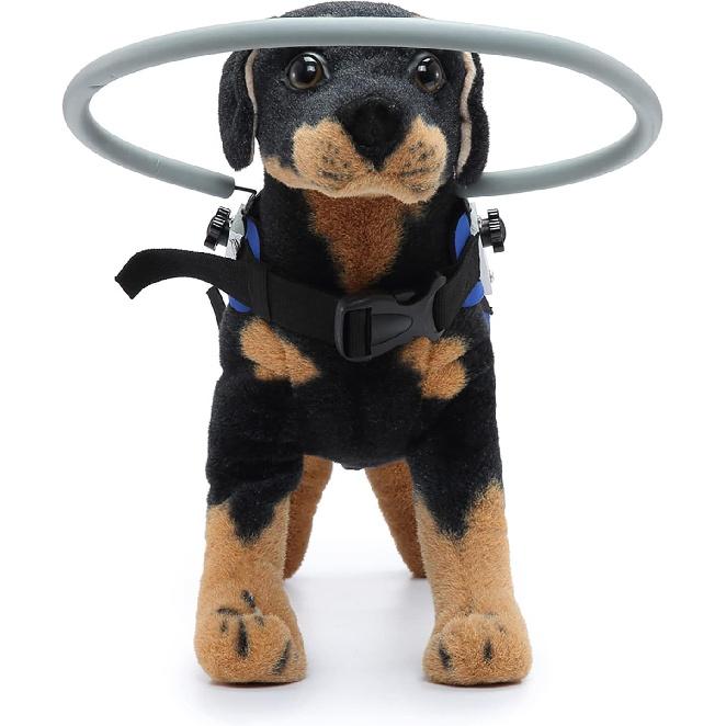 GabeFish Blind Dog Safety Gear, Anti-Collision Ring for Dogs, Reflective Bumper Collar Blue-Upgrade Small