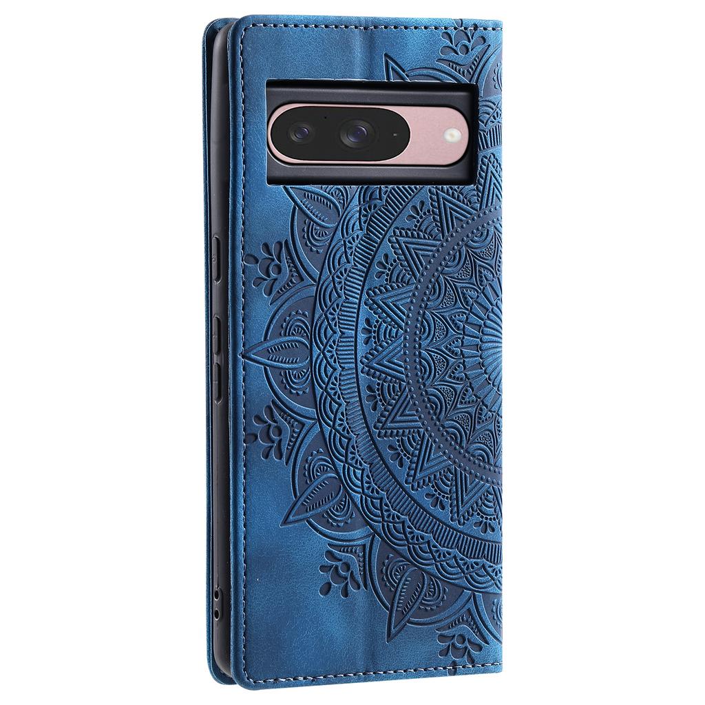 Style 010 For Google Pixel 9/9 Pro Case Mandala Pattern Magnetic Closing Leather Phone Cover